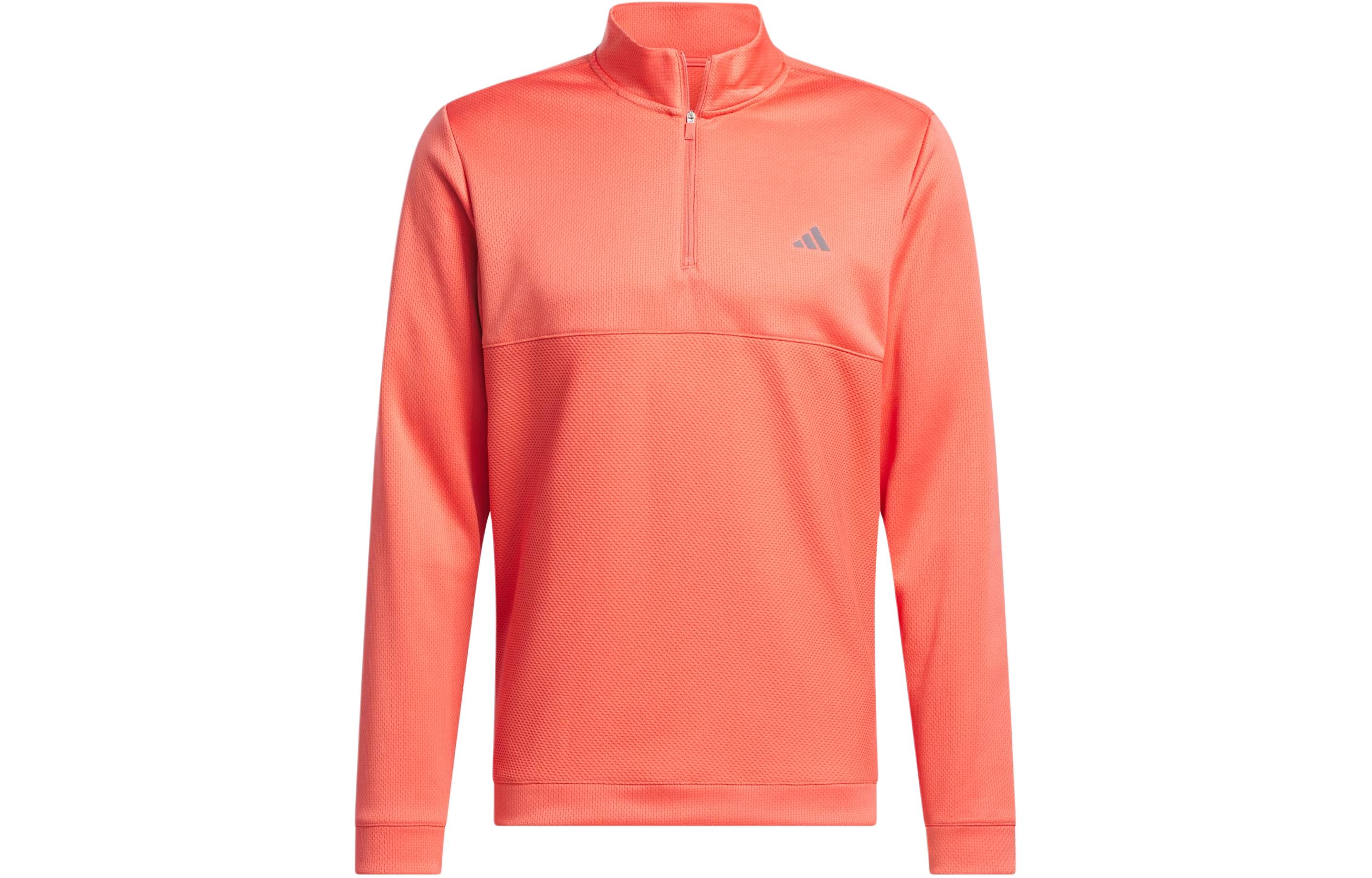 adidas Ultimate365 Textured Quarter-Zip Jacket Orange Long-Sleeve Top IS8881