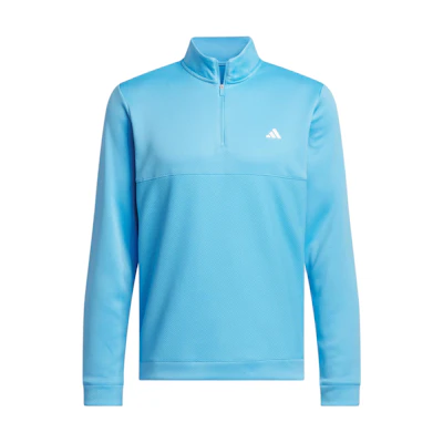 adidas Ultimate365 Textured Quarter-Zip Jacket Sky Blue Long Sleeve Top IU4697