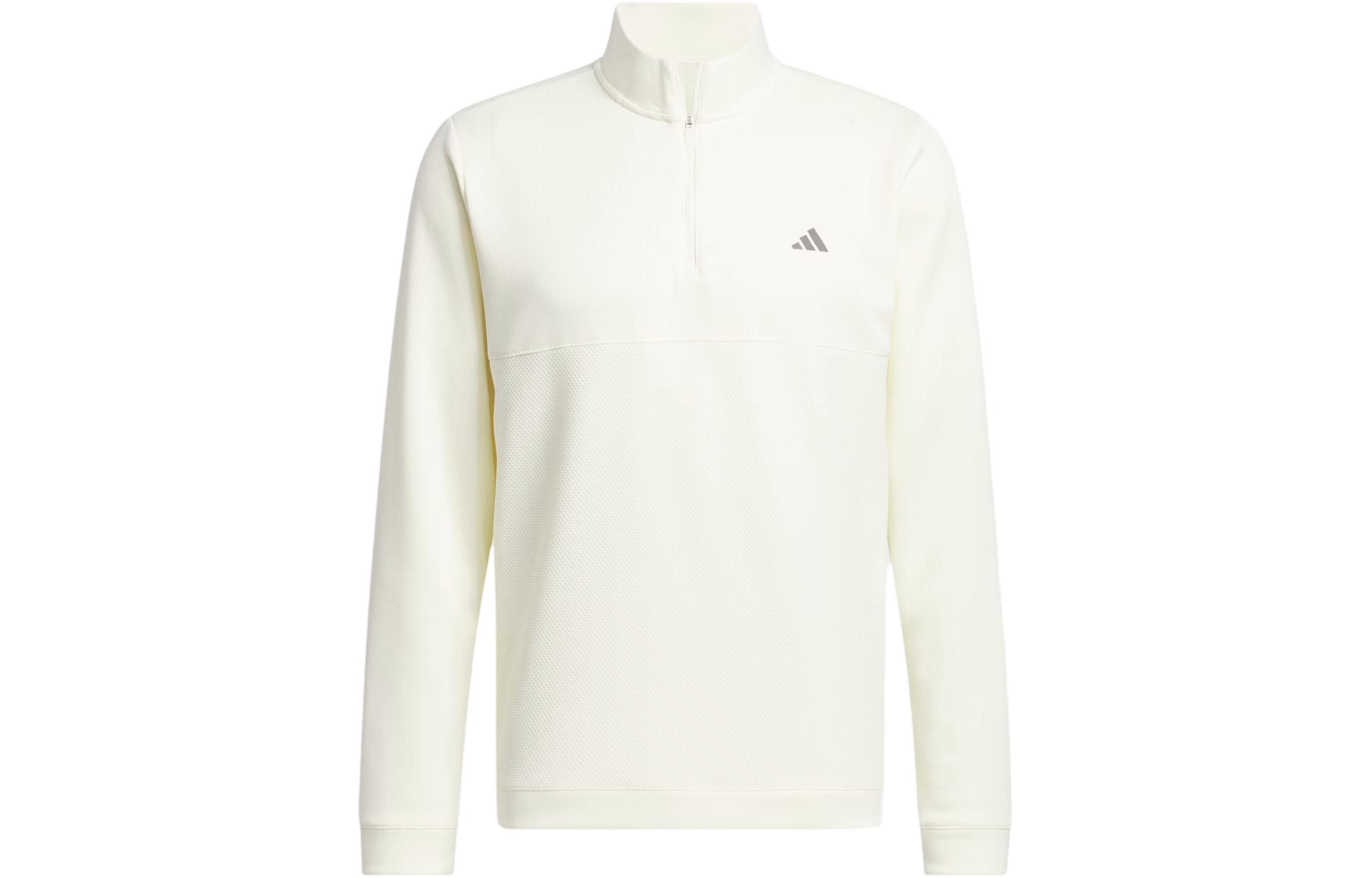adidas Ultimate365 Textured Quarter-Zip Jacket White Long-Sleeve Top IU4698