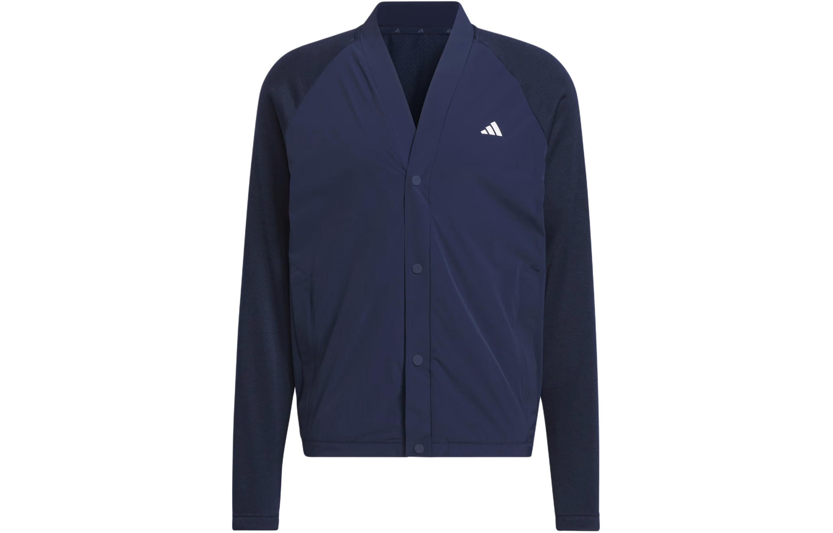 adidas Ultimate365 Tour Golf Pullover Sweatshirt - Navy Colorblock Jacket IN6489