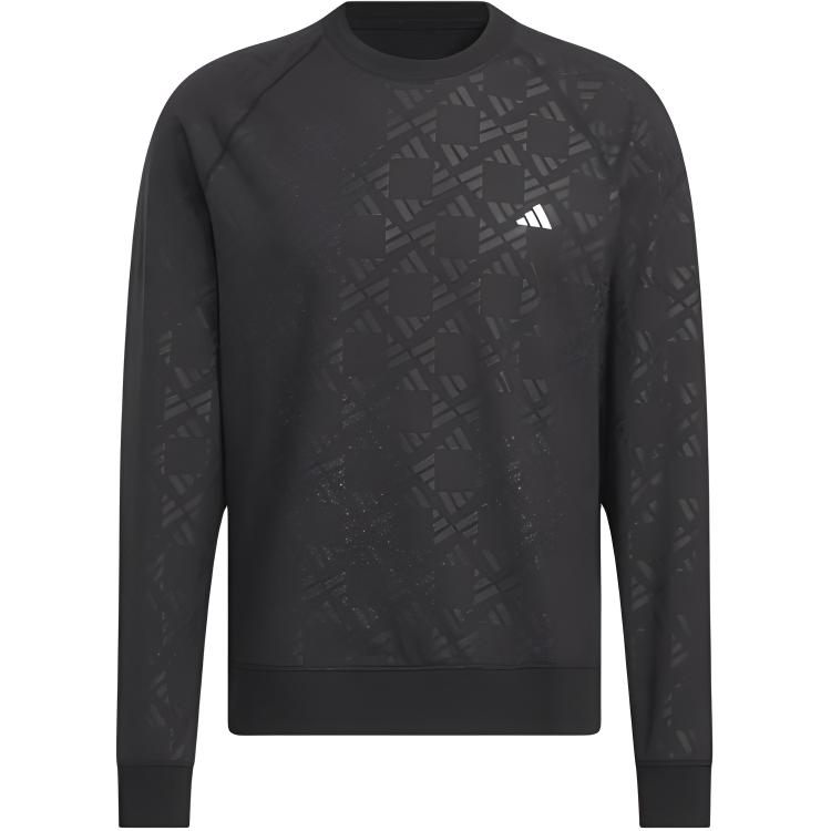 adidas ULTIMATE 365 TOUR Black Logo Print Soft Breathable Crewneck Sweatshirt IW3986