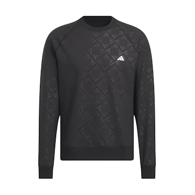 adidas ULTIMATE 365 TOUR Black Logo Print Soft Breathable Crewneck Sweatshirt IW3986