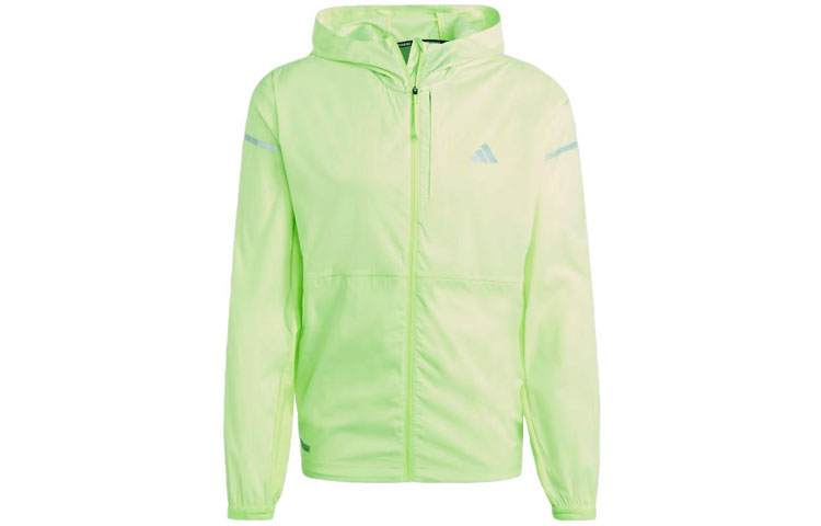 adidas Ultimate Reflective Logo Loose Fit Hoodie Jacket Men’s Green HY1423