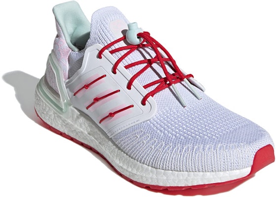 adidas UltraBoost 20 'White Scarlet' H01421 Lookbook adidas UltraBoost 20 'White Scarlet' H01421