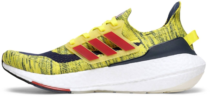 adidas UltraBoost 21 'Bright Yellow Navy' GZ7121 Lookbook adidas UltraBoost 21 'Bright Yellow Navy' GZ7121