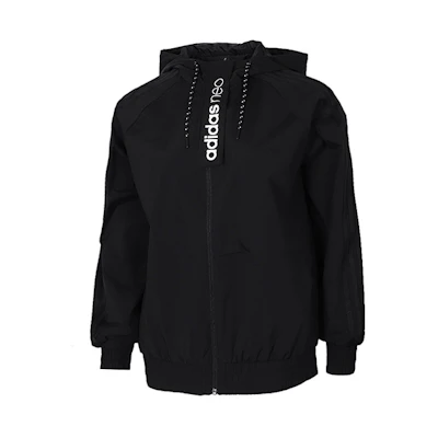 adidas Unisex Black Hooded Sports Jacket FK9939