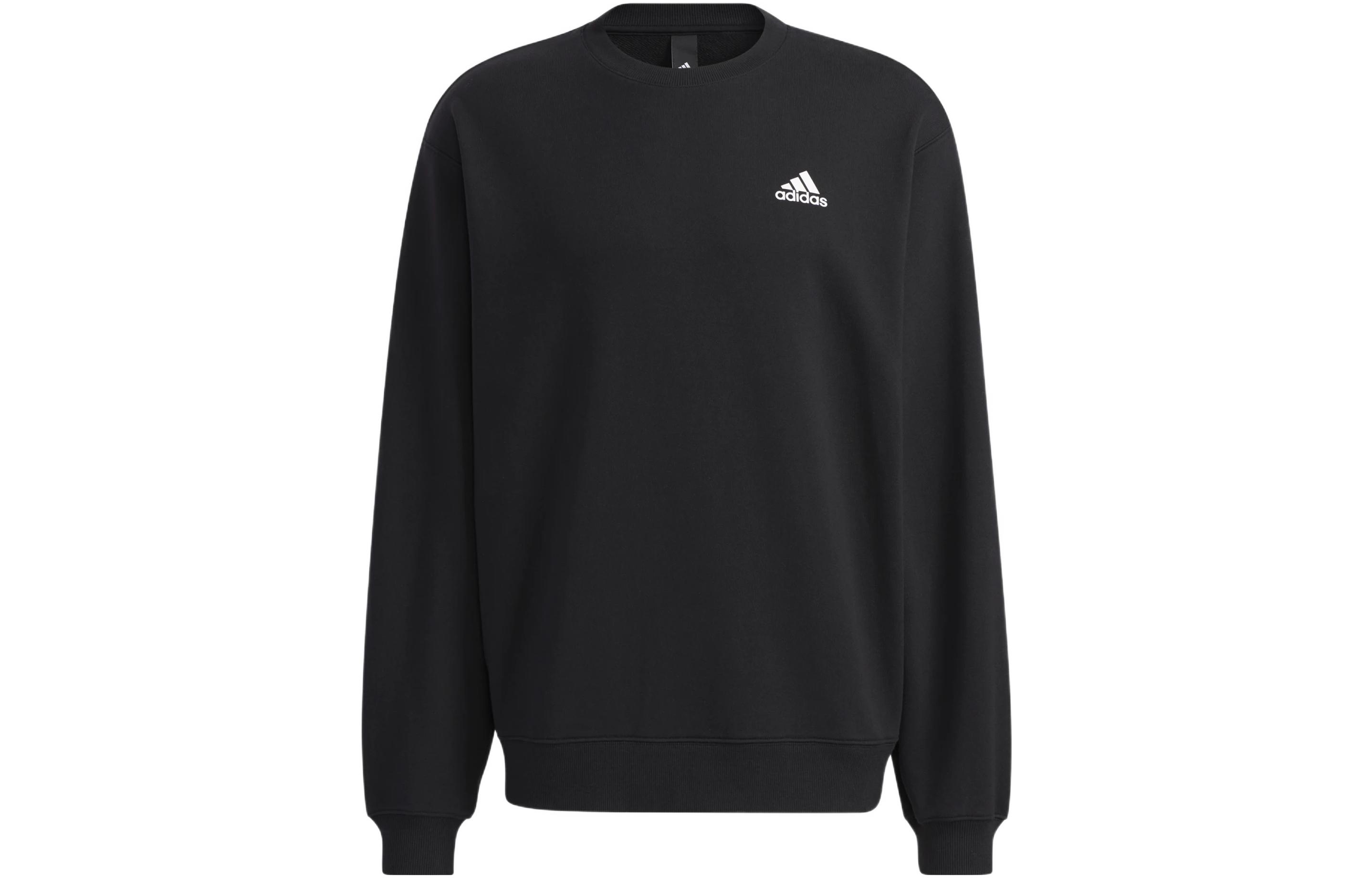 adidas Unisex Black Logo Print Crewneck Long Sleeve Sweatshirt H37067