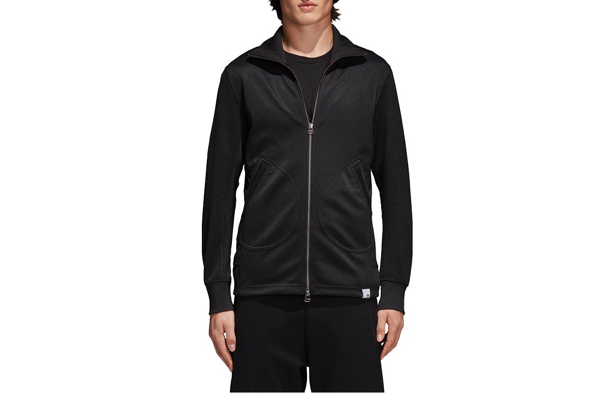 adidas Unisex Black Outdoor Casual Polo Collar Long-Sleeve Jacket CD6939