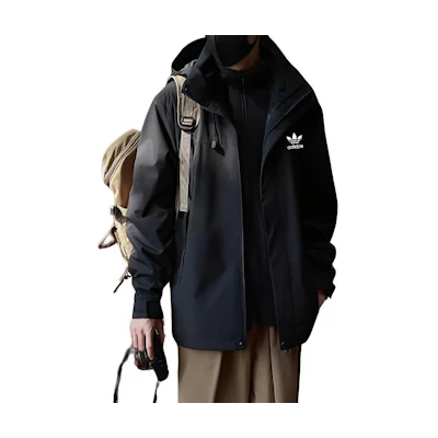 adidas Unisex Black Outdoor Casual Sport Hooded Zip Jacket SY2368