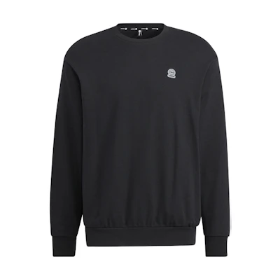 adidas Unisex Black Pullover Sweatshirt with Solid Logo Print HN6639