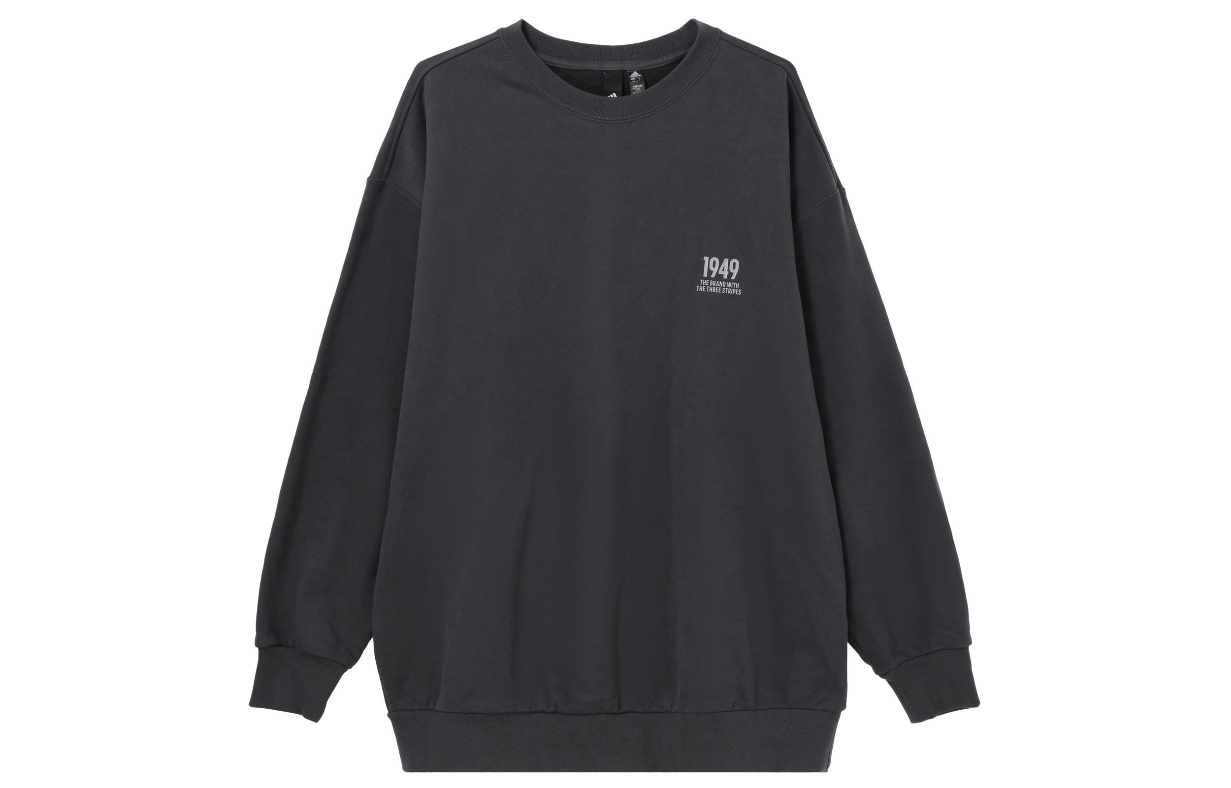 adidas Unisex Black Solid Color Crewneck Pullover Sweatshirt IK3469