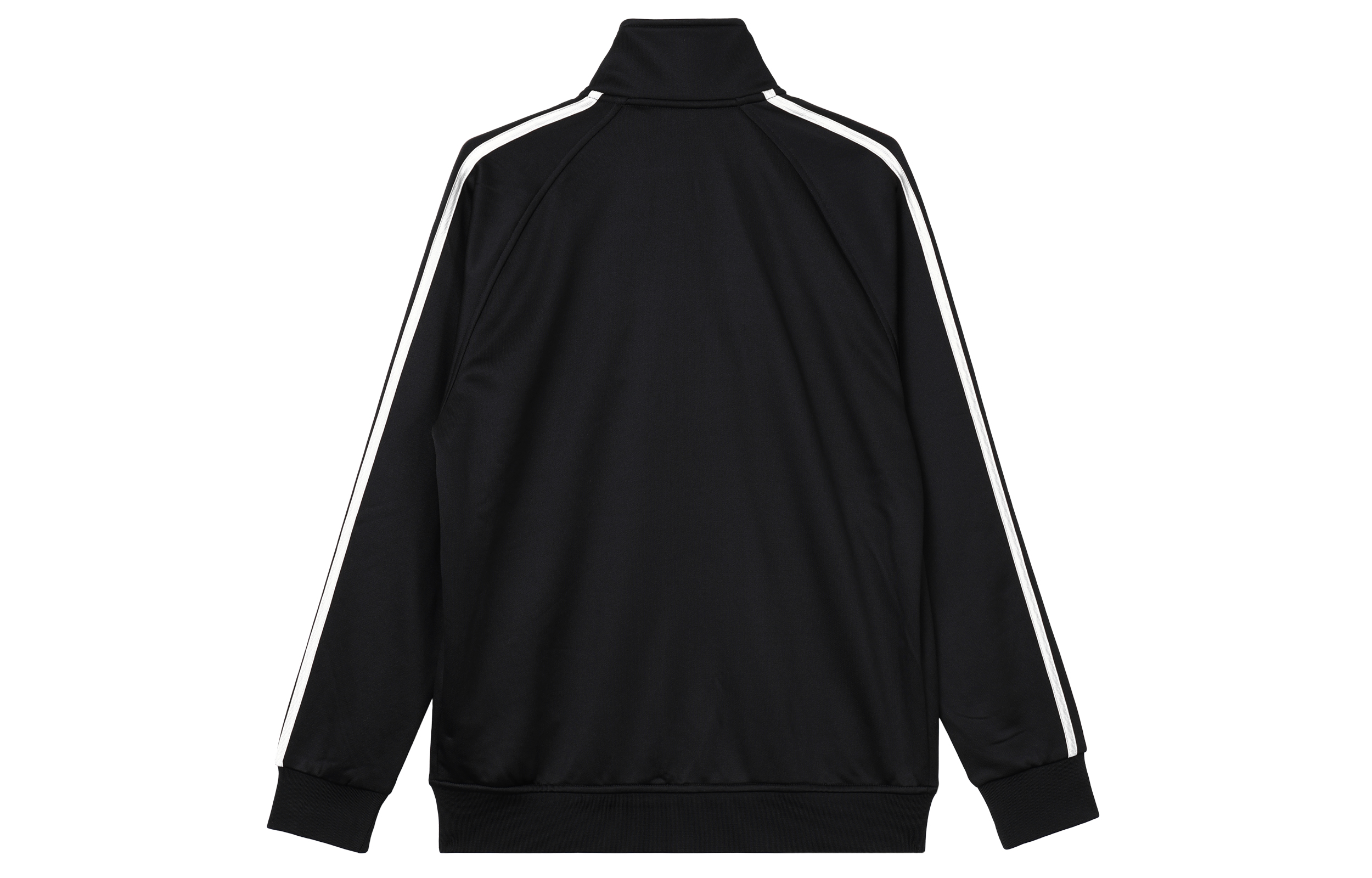 Lookbook adidas 男女黑色防水外套，條紋設計與立領款式 TR30J2-CBW