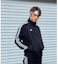 Sizing adidas 男女黑色防水外套,條紋設計與立領款式 TR30J2-CBW