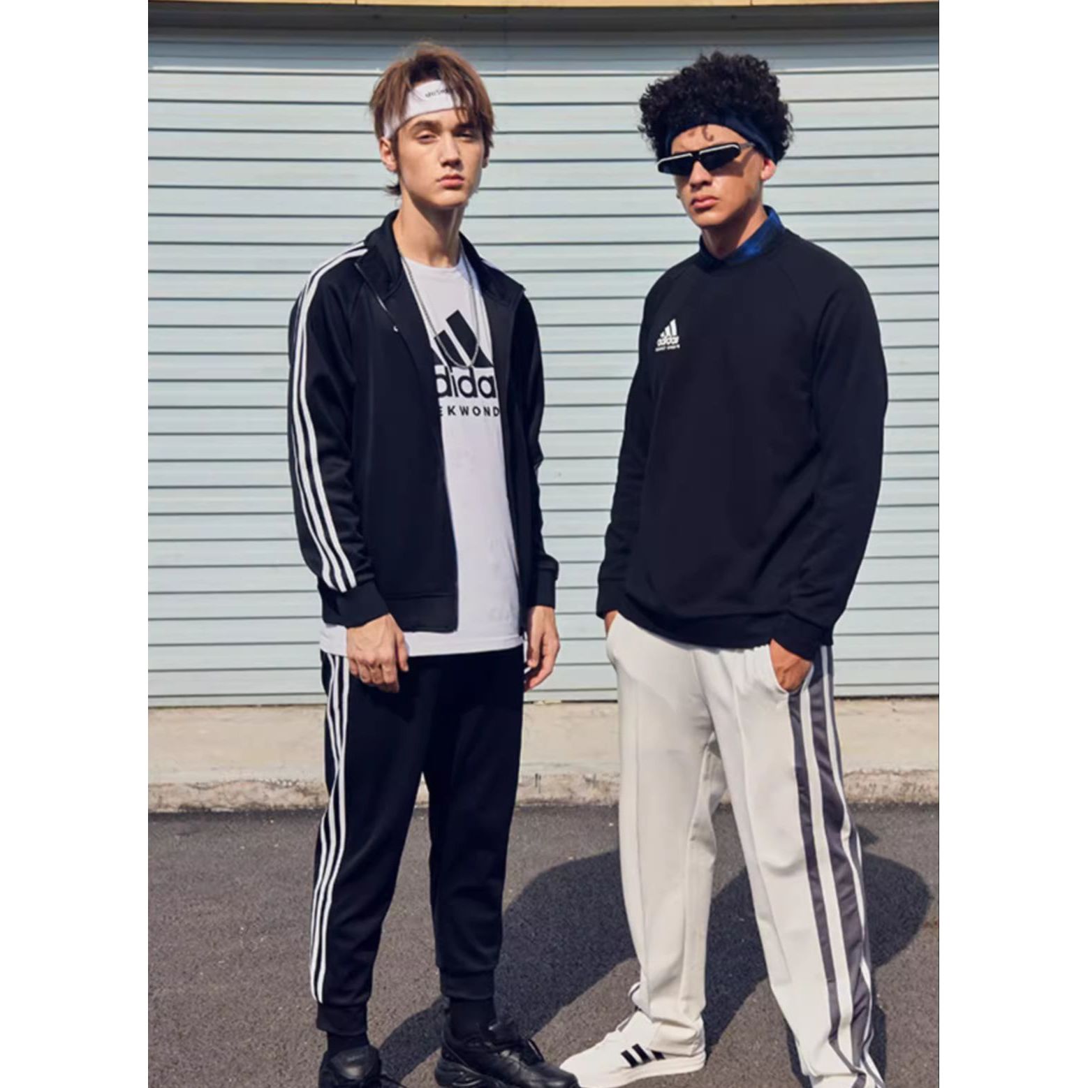 Cheap adidas 男女黑色防水外套，條紋設計與立領款式 TR30J2-CBW