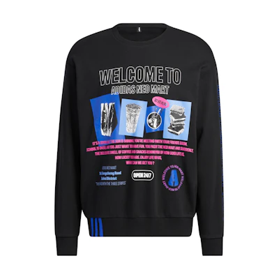 adidas Unisex Crewneck Sports Sweatshirt Long Sleeve Black IA5334