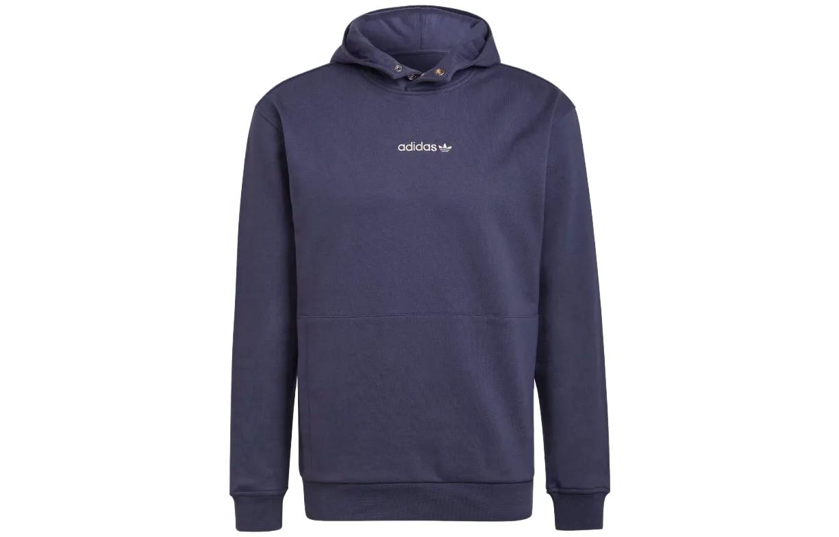 adidas Unisex Embroidered Logo Hoodie Shadow Navy Long Sleeve Sweater HN0380