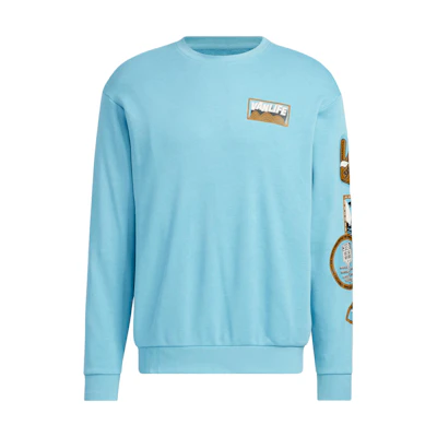 adidas Unisex French Terry Crewneck Sweatshirt in Vintage Blue IA6847