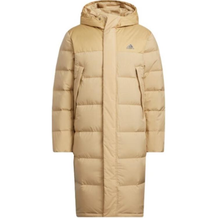 adidas Unisex Long-Sleeve Hooded Jacket Yellow with Logo Print HZ2599