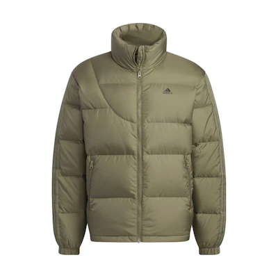adidas Unisex Olive Green Down Jacket with Logo - Casual Warm Winter Coat IK2420