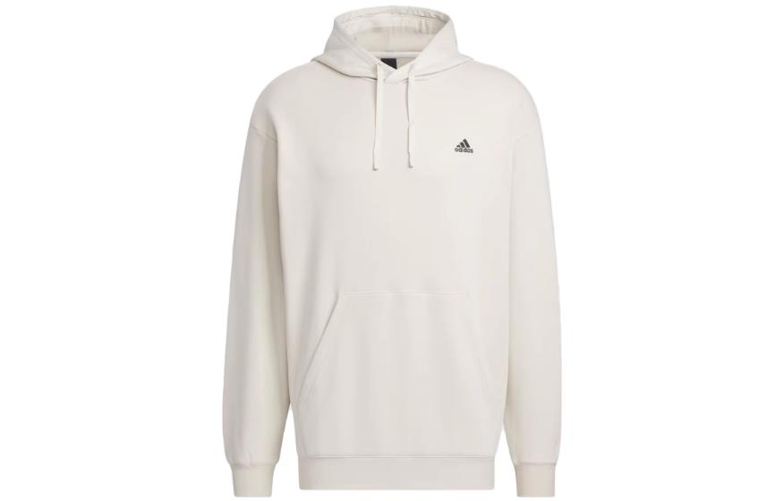adidas Unisex Plain Tan Hoodie Casual Long Sleeve Sweatshirt IV7584