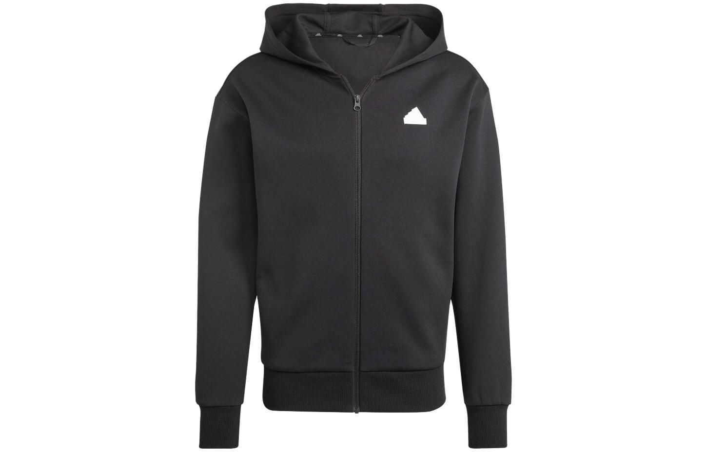 adidas Unisex Solid Black Zip-Up Hoodie Jacket Japan Edition IB4937-JAPAN