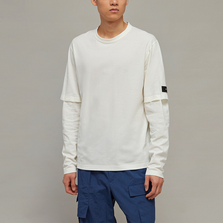 Shop adidas Unisex Baju T Lengan Panjang Warna Solid Longgar Untuk Aktiviti Luar. HZ8821