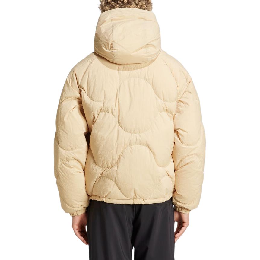 adidas Unisex Solid Color Zip-Up Hooded Puffer Jacket Sand Brown. JG5927 圖 3