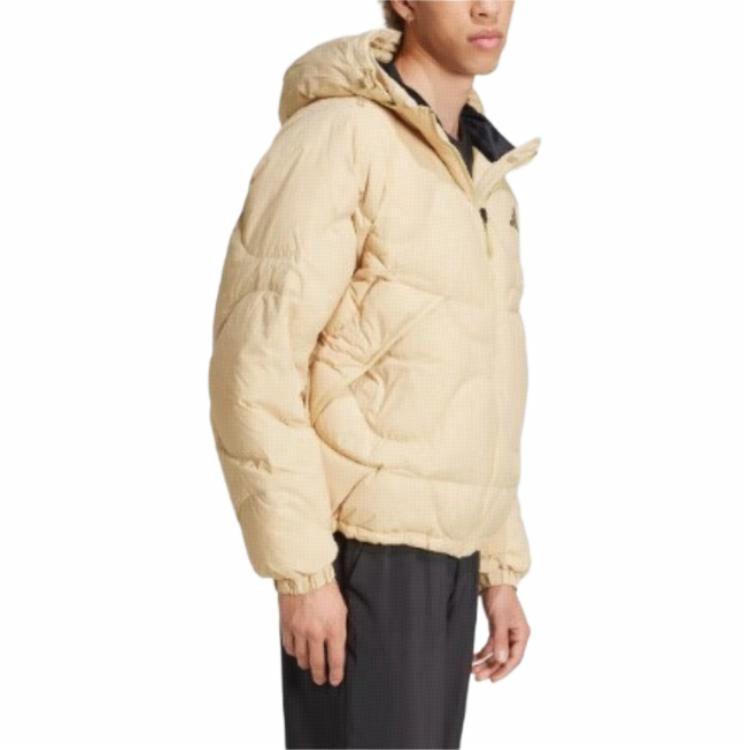 adidas Unisex Solid Color Zip-Up Hooded Puffer Jacket Sand Brown. JG5927 圖 6