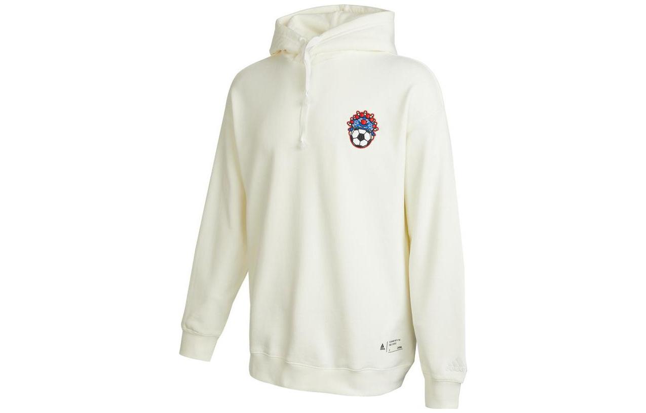 adidas Unisex White Crewneck Sweatshirt with Embroidery Print Design IB2753