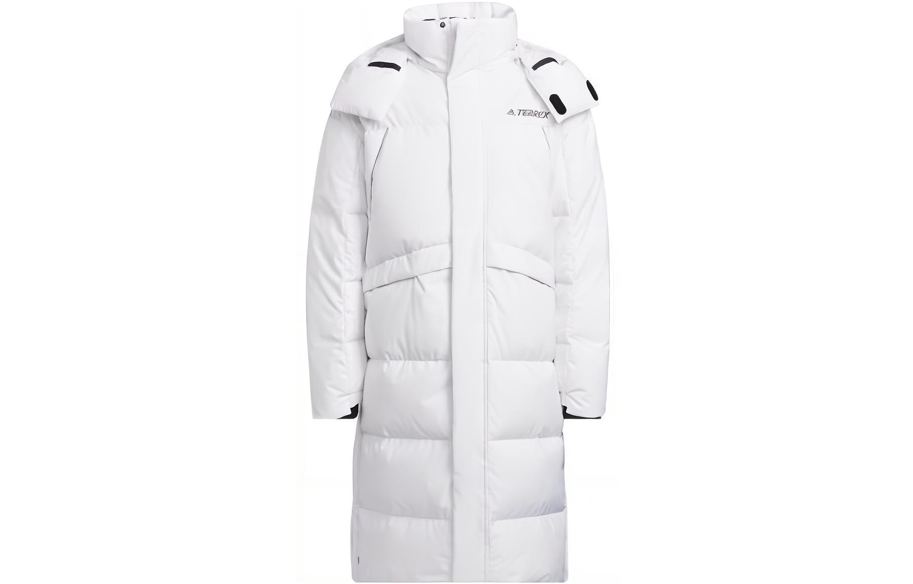 adidas Unisex White Logo Puffer Down Jacket Loose Fit Warm Hoodie Style. HM9707 圖 2