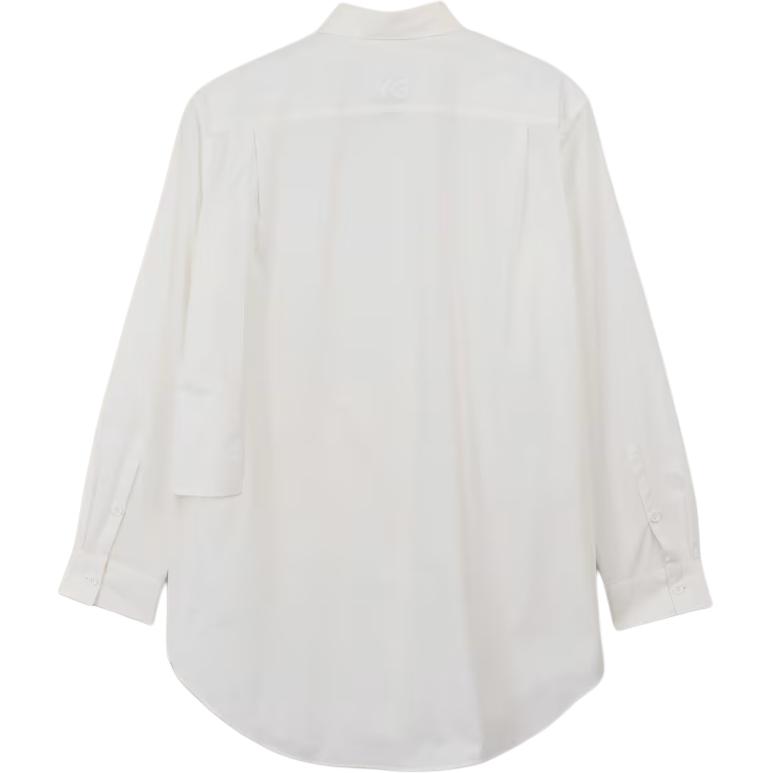 adidas Unisex White Solid Fitted Long-Sleeve Collared Shirt JF3025 圖 3