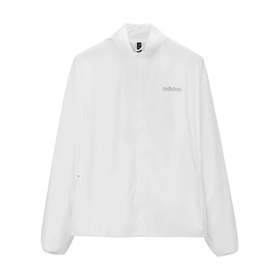 adidas Unisex White Stand Collar Long Sleeve Jacket JI8468