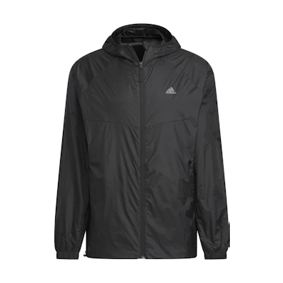 adidas UPF50+ Windbreaker Outdoor Hooded Jacket Unisex Black IA1783