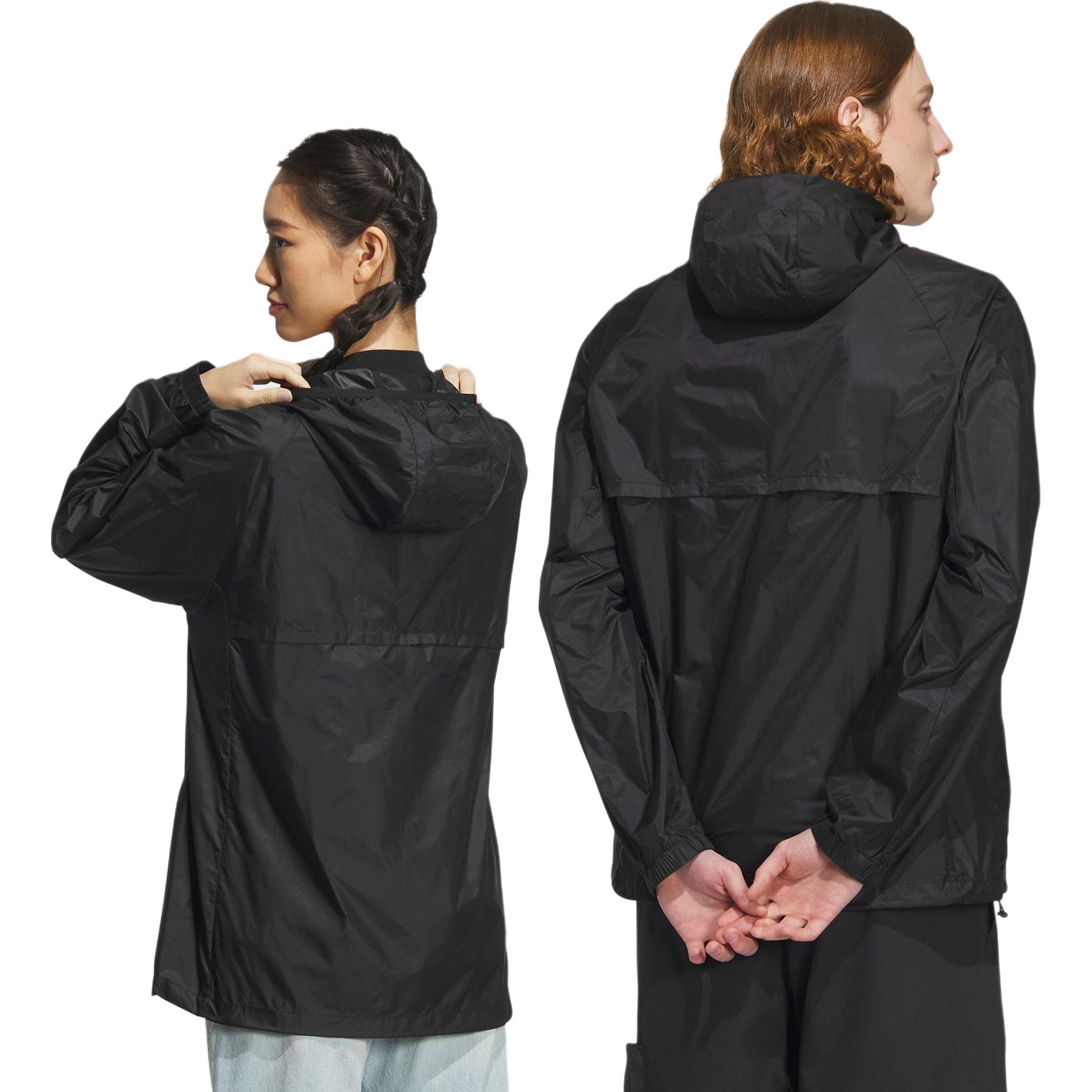 Sizing adidas UPF50+ 防風連帽外套 男女款 黑色 IA1783