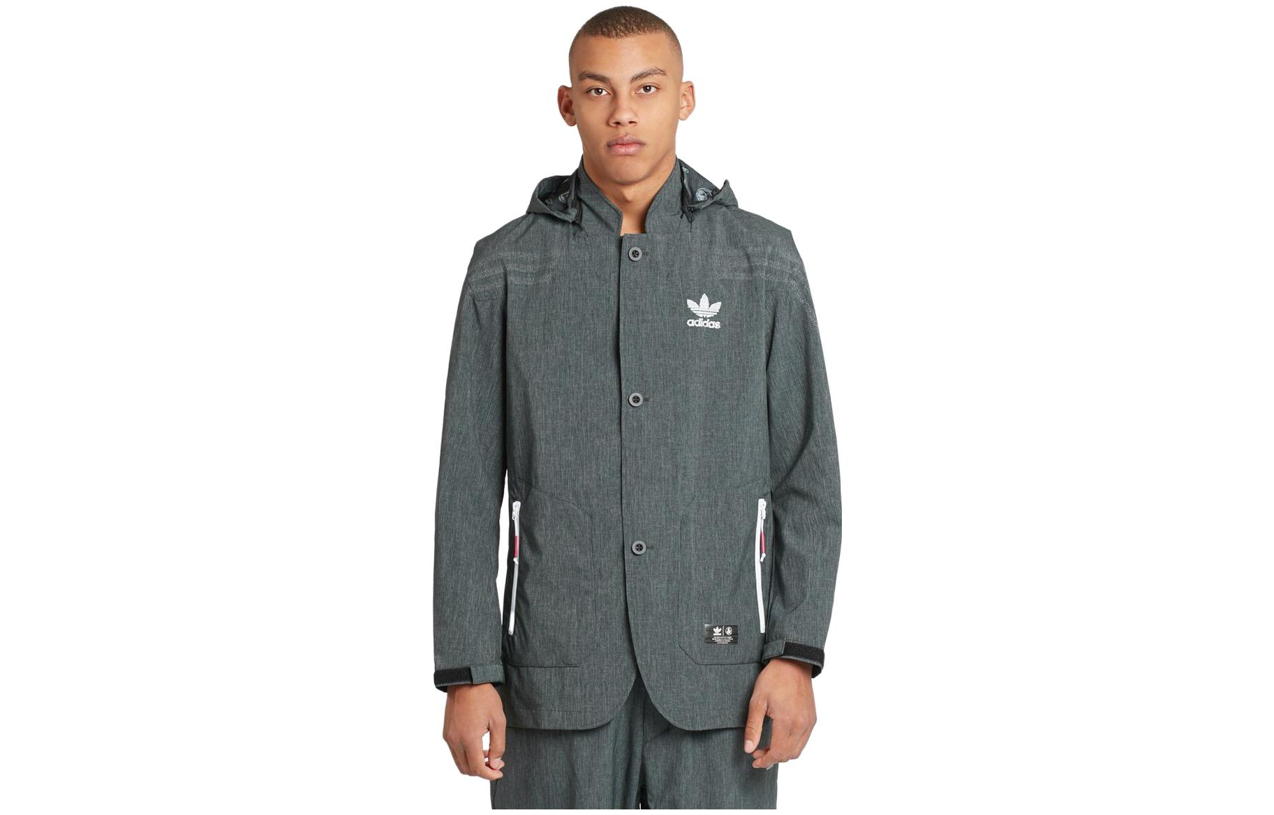 adidas Urban Jacket United Arrows & Sons Grey Hooded Jacket with Print cd7726