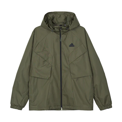 adidas Urban Outdoor Logo Hooded Jacket Olive Green Casual Wear IS0451