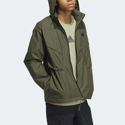 adidas Urban Outdoor Logo Hooded Jacket Olive Green Casual Wear IS0451 Purchase adidas Urban Outdoor Logo Hooded Jacket Olive Green Casual Wear IS0451