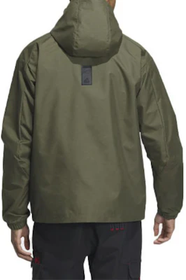 adidas Urban Outdoor Logo Hooded Jacket Olive Green Casual Wear IS0451 Details for adidas Urban Outdoor Logo Hooded Jacket Olive Green Casual Wear IS0451