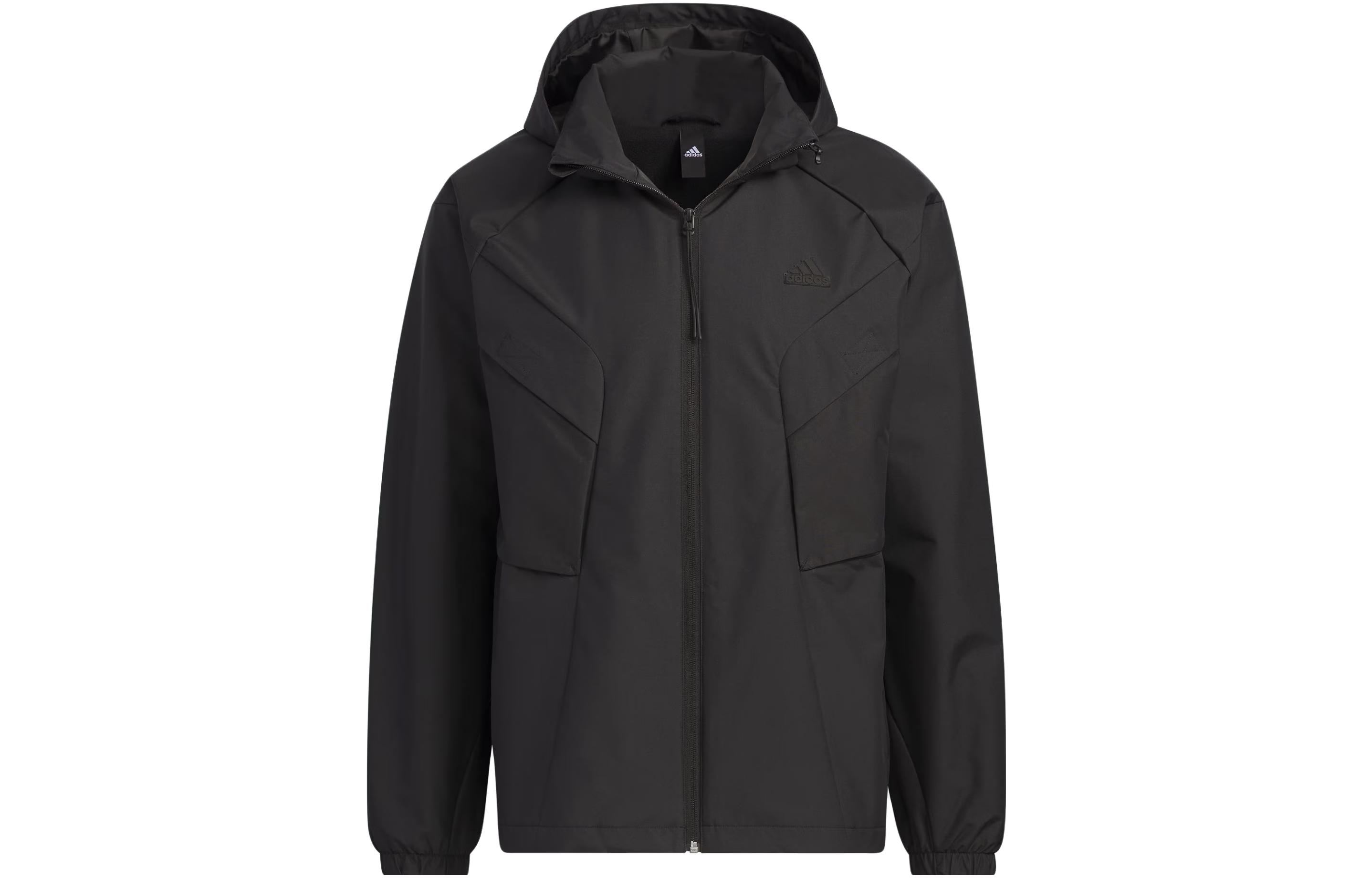 adidas Urban Outdoor Logo Hoodie Jacket Black Casual Sportswear IS0450