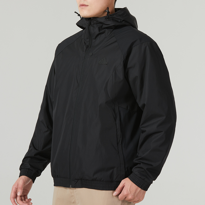 Purchase 阿迪达斯户外纯色连帽衫黑色男款夹克 IP4920