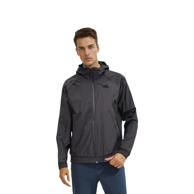 Sizing 阿迪达斯户外纯色连帽衫黑色男款夹克 IP4920