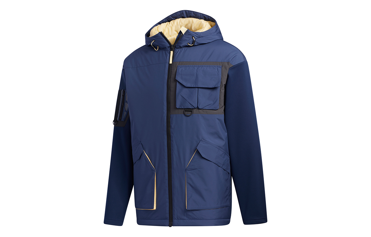 adidas Urban Pad Jkt Outdoor Hooded Jacket Navy Blue GV3517