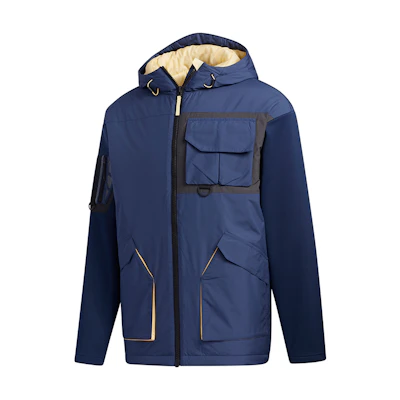 adidas Urban Pad Jkt Outdoor Hooded Jacket Navy Blue GV3517