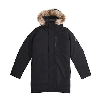 adidas Utility Down Parka Hooded Long Black Winter Jacket for Men EH3975