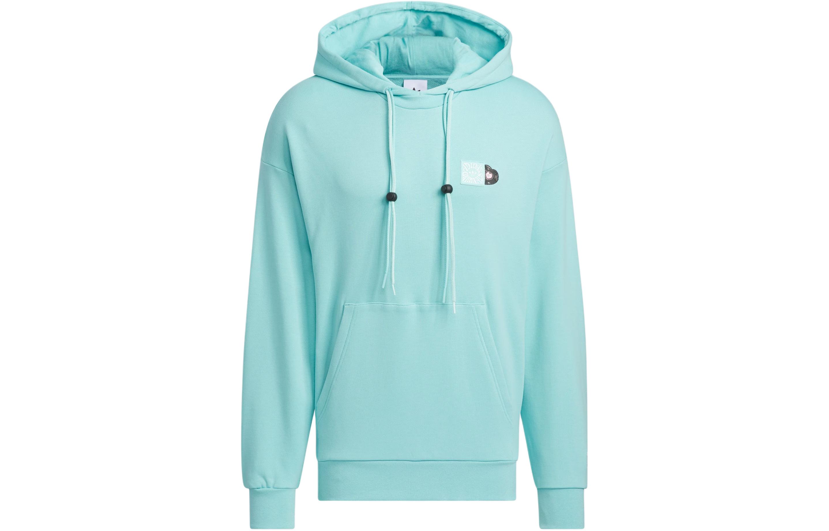 adidas V-Day Hoodie Mint Green Valentine's Series Unisex Letter Print Pullover JE3475
