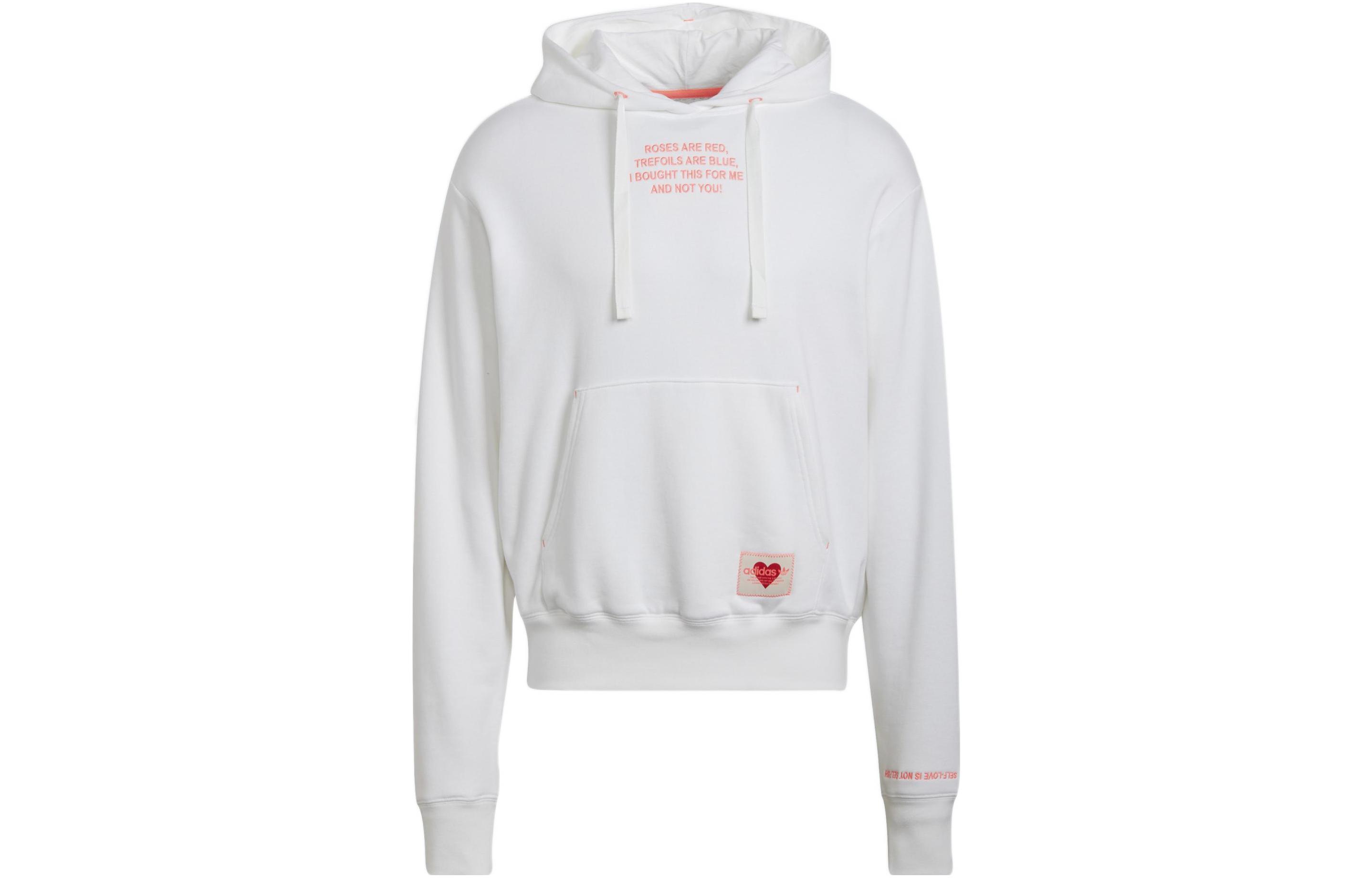 adidas V-Day Valentine's Series White Retro Pullover Sweatshirt HJ9601