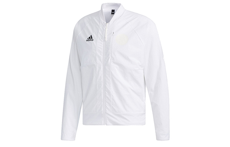 adidas V Bomber M White Windbreaker Training Jacket with Logo EH3825