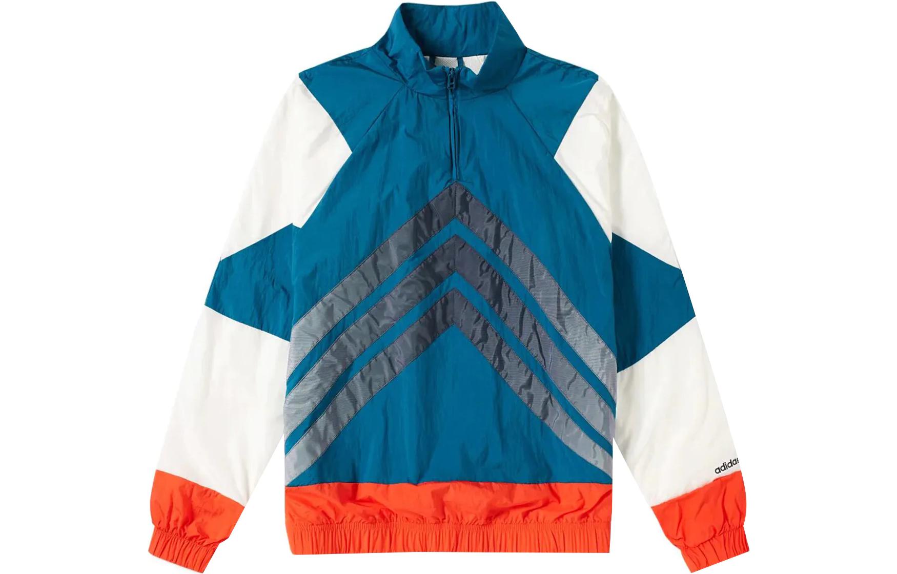 adidas V Stripes WB Colorblock Long-Sleeve Jacket CE4816-Green/Wht/Ora