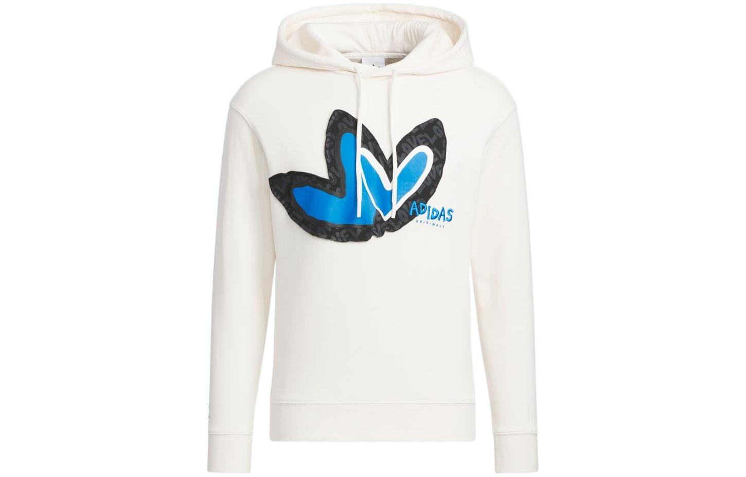 adidas Valentine's Day Hoodie White Unisex with Heart Logo Retro Design IK8649