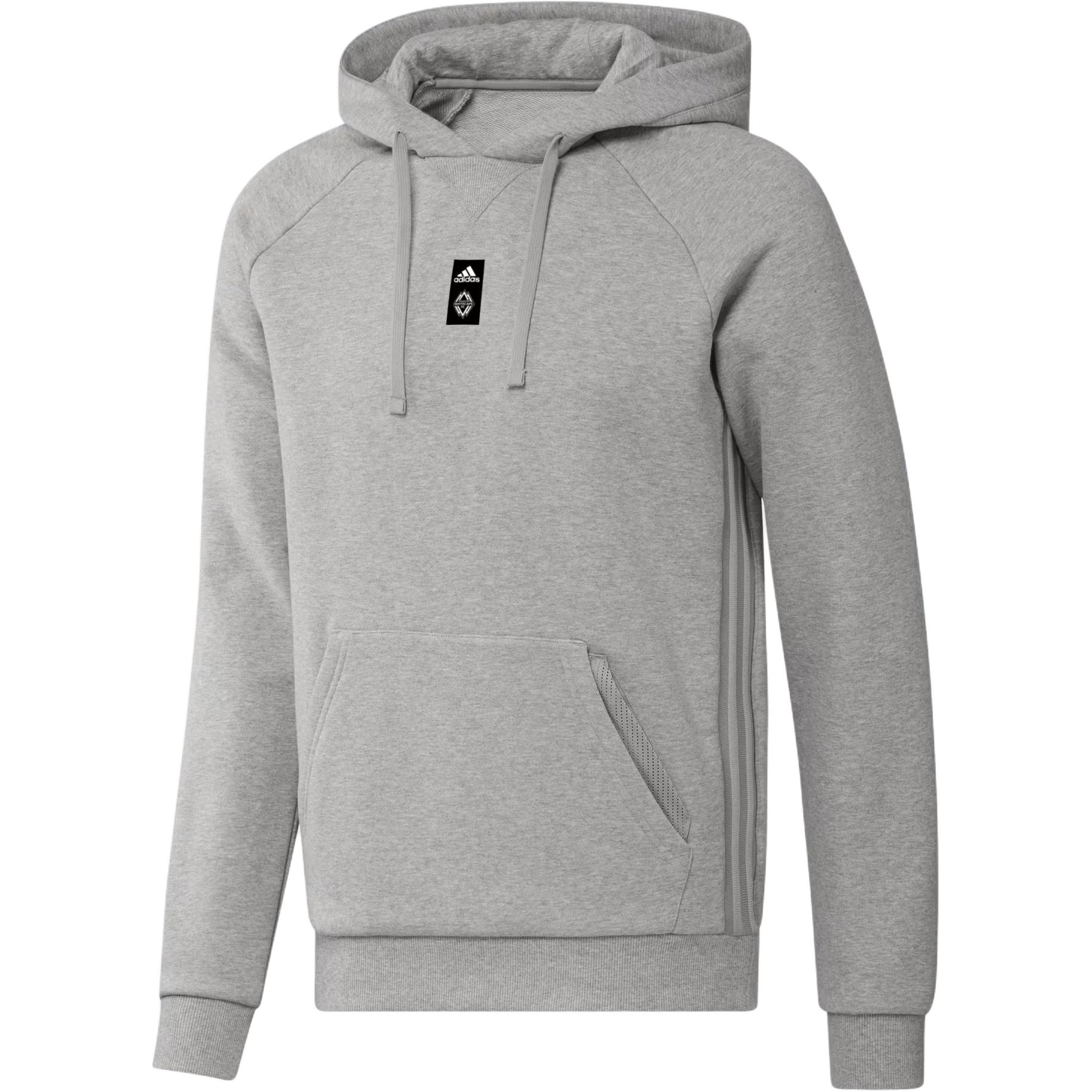 adidas Vancouver Whitecaps FC Travel Hoodie Grey Logo Sweatshirt HI0119